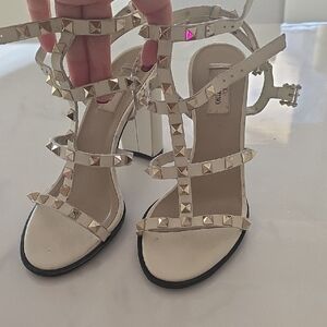Valentino Cream Studded Women's Heels